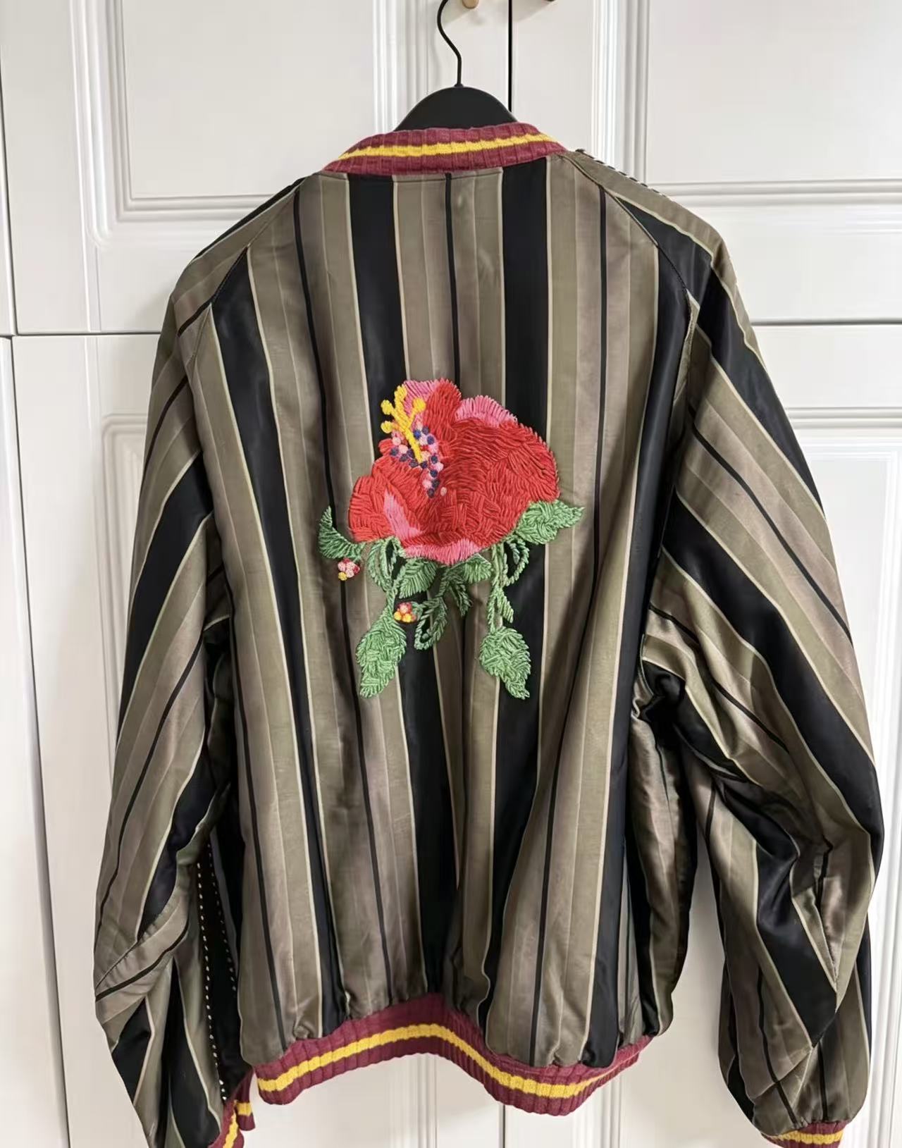 Kapital Rayon Stripe Souvenir Bomber Jacket