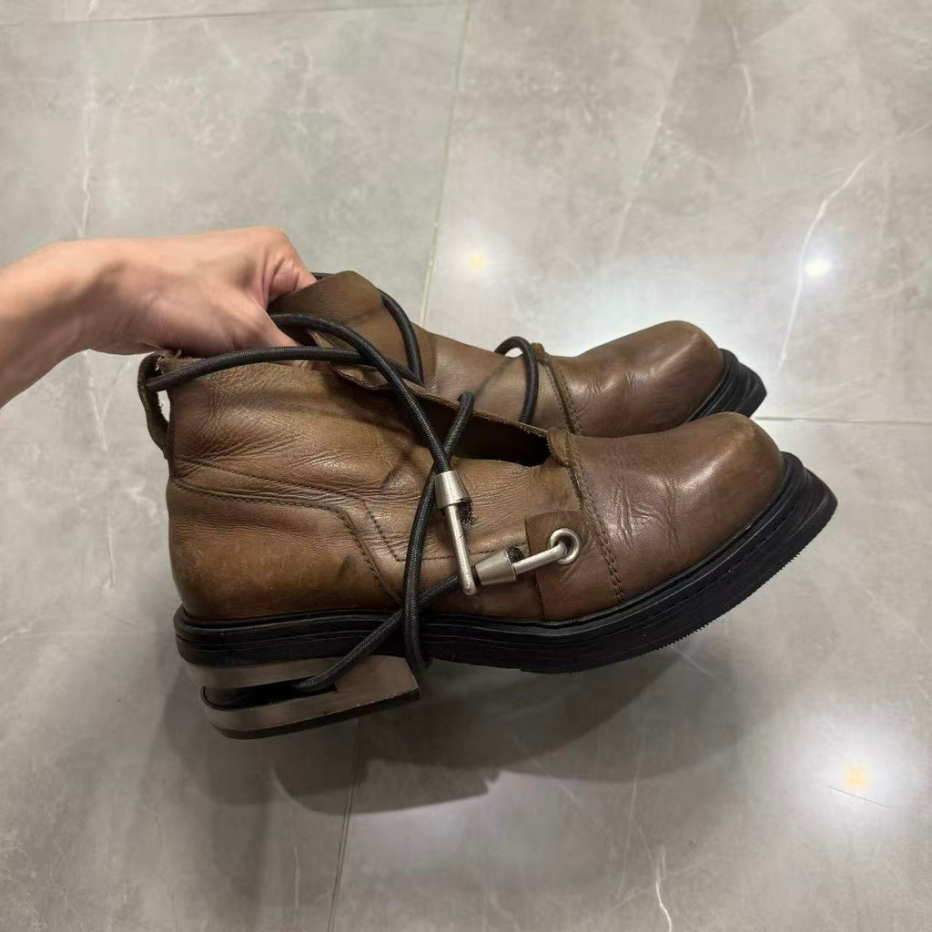 Dirk Bikkembergs 96FW Bungee Cord Metal Heel Boots