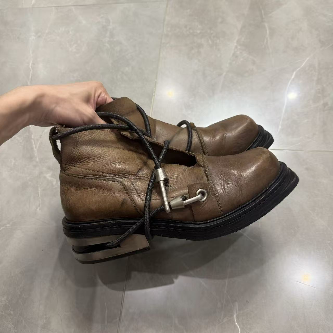 Dirk Bikkembergs 96FW Bungee Cord Metal Heel Boots
