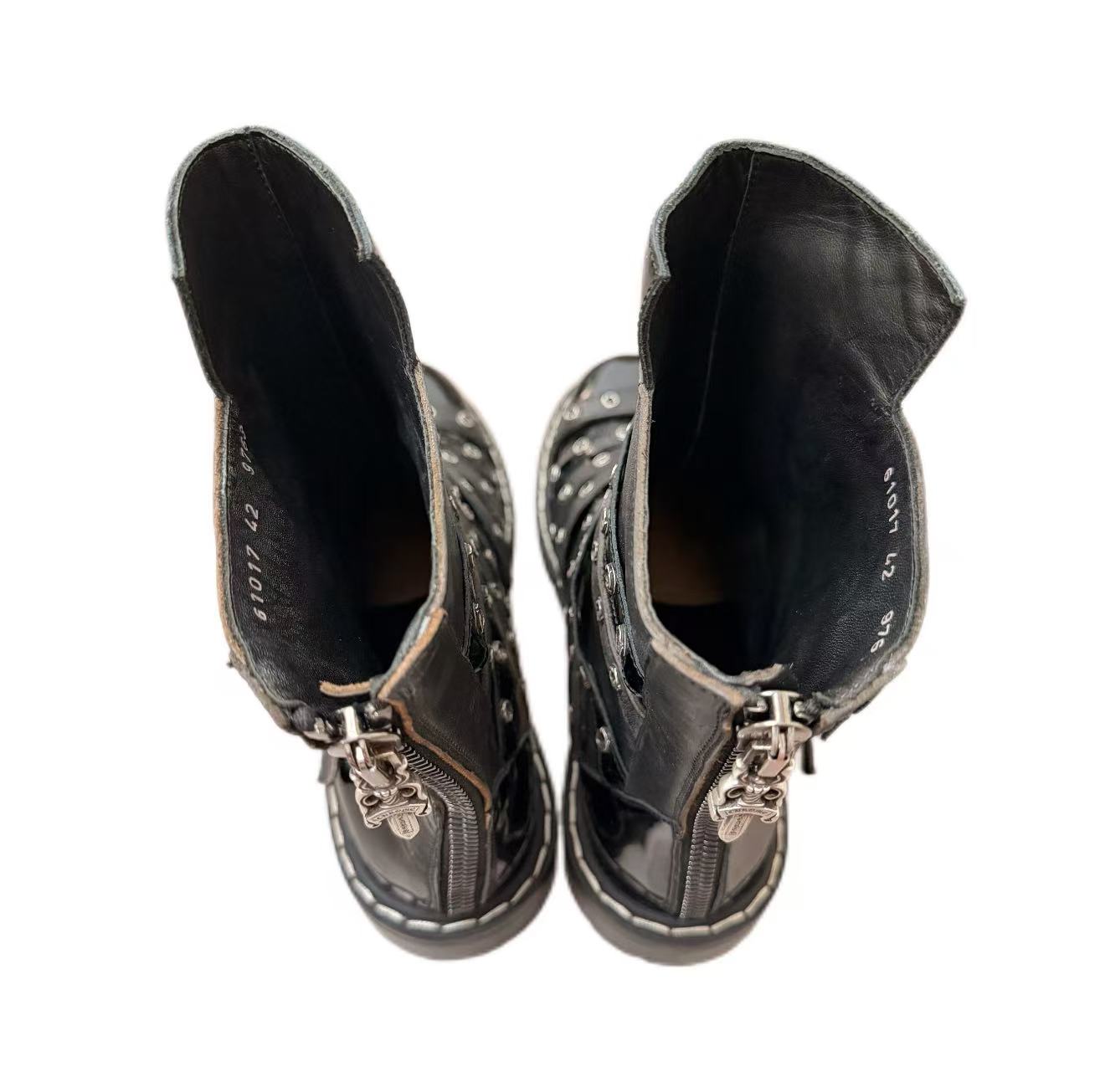 Chrome Hearts Gareth Pugh Multi-Strap Patent Leather Boots