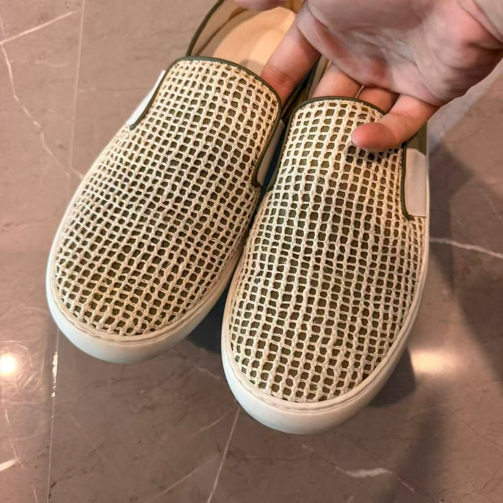 Chanel Fabric Canvas Mesh Slip-On Sneakers