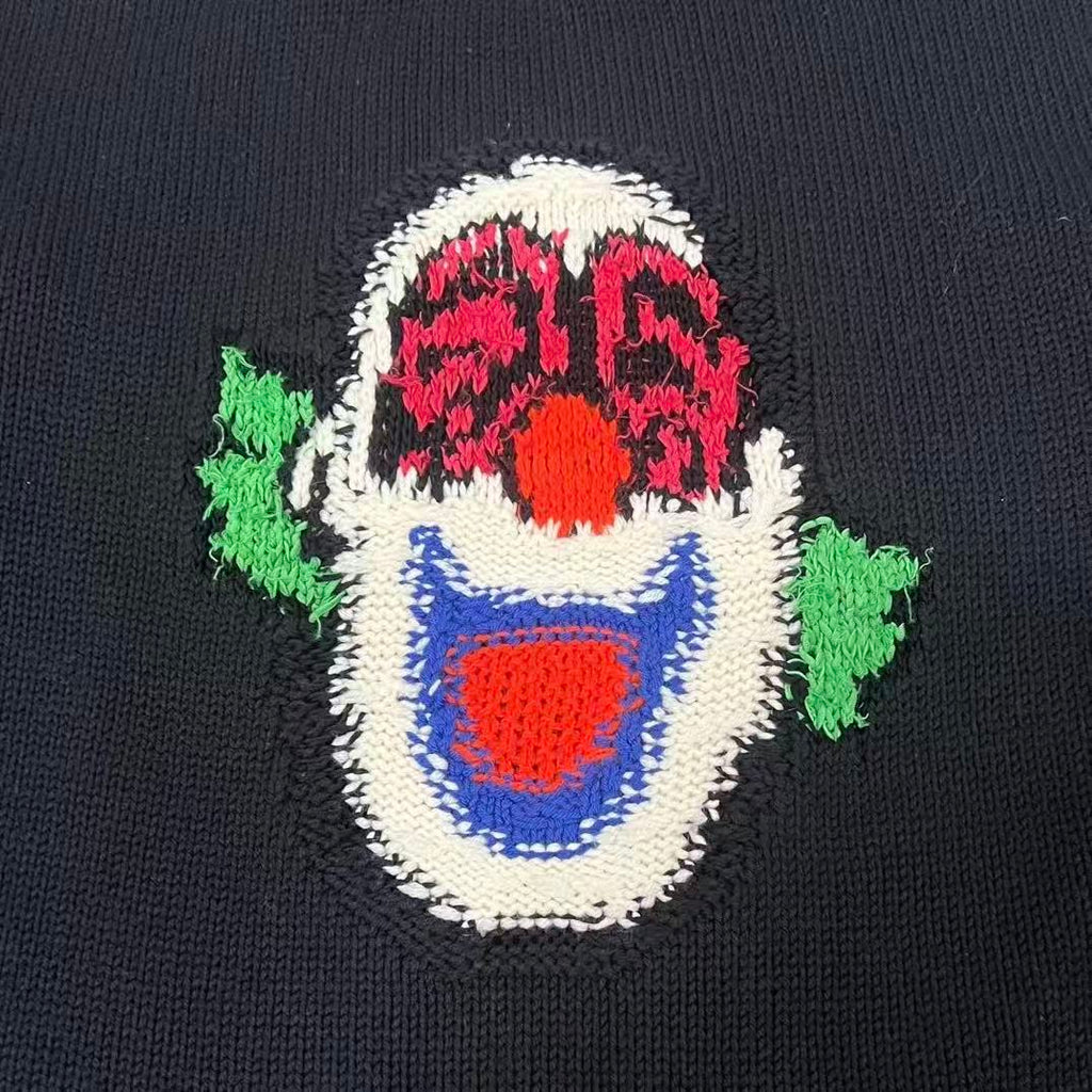 Celine 21SS By Hedi Slimane Clown Intarsia Knit Sweater