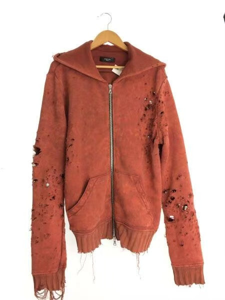AMIRI 18ss Shotgun Distressed Zip Hoodie