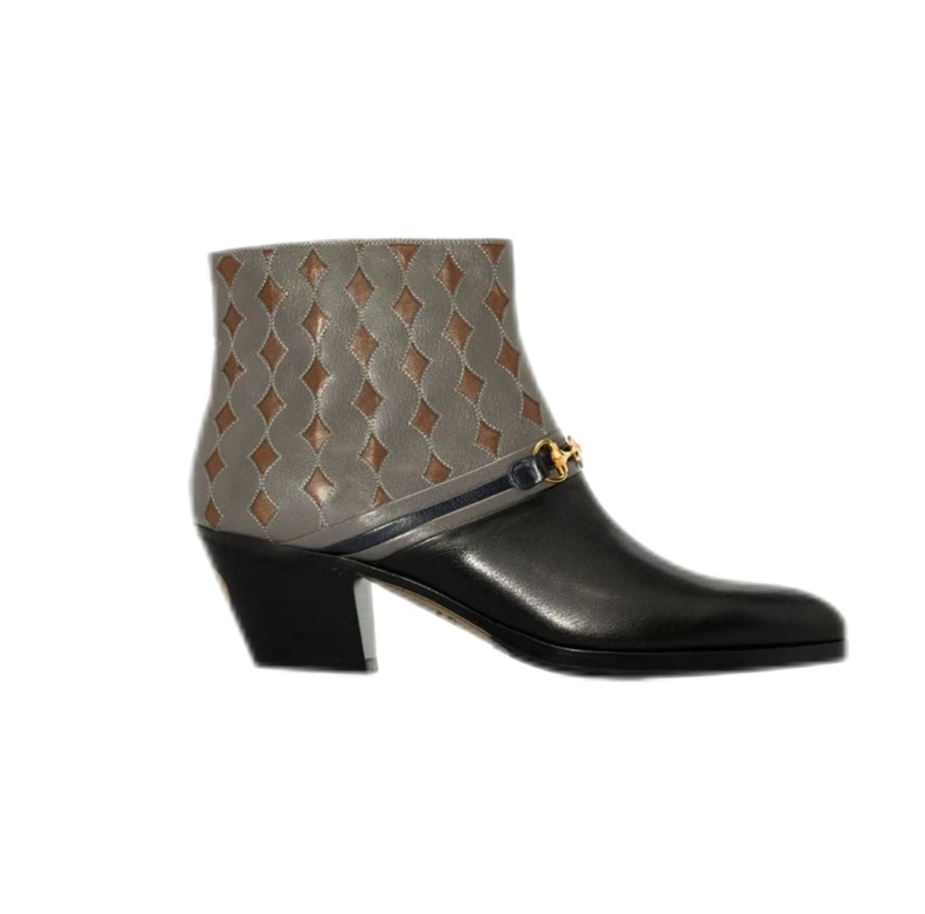 Gucci Black Zahara 70 Horsebit Leather Boots.