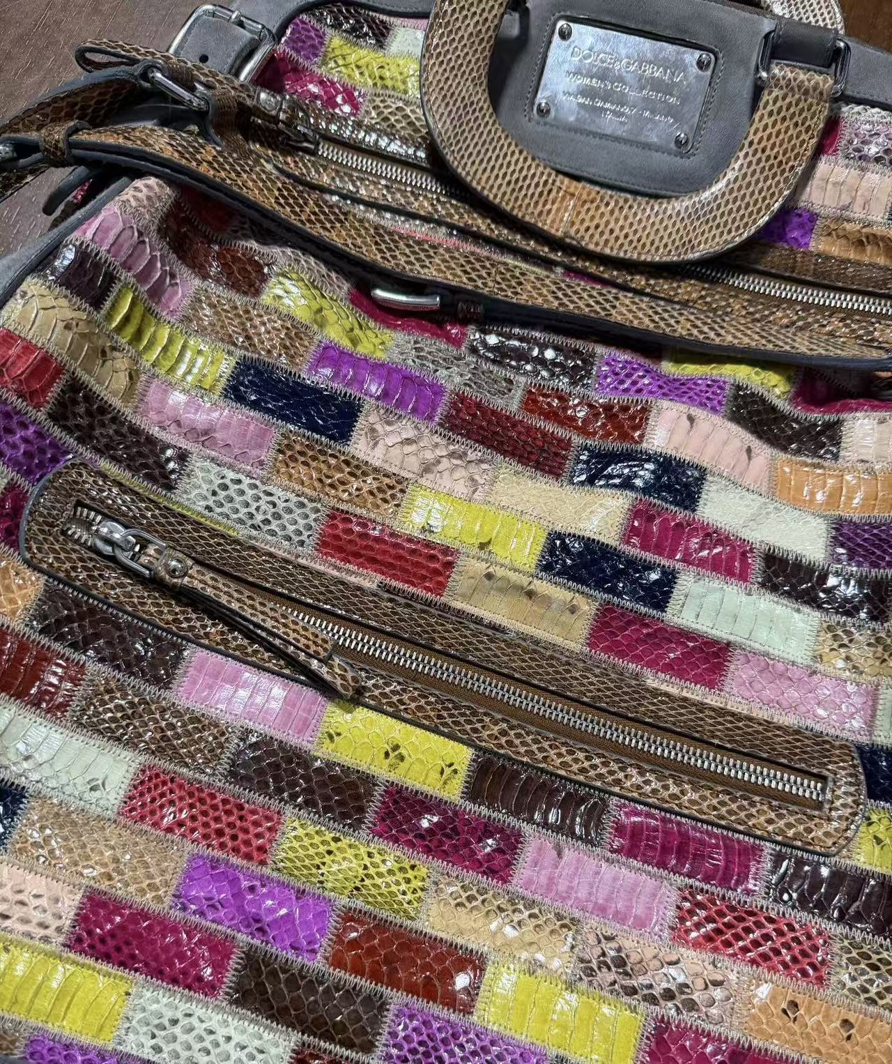 Dolce&Gabbana 00s Miss Pocket Patchwork Snakeskin Bag