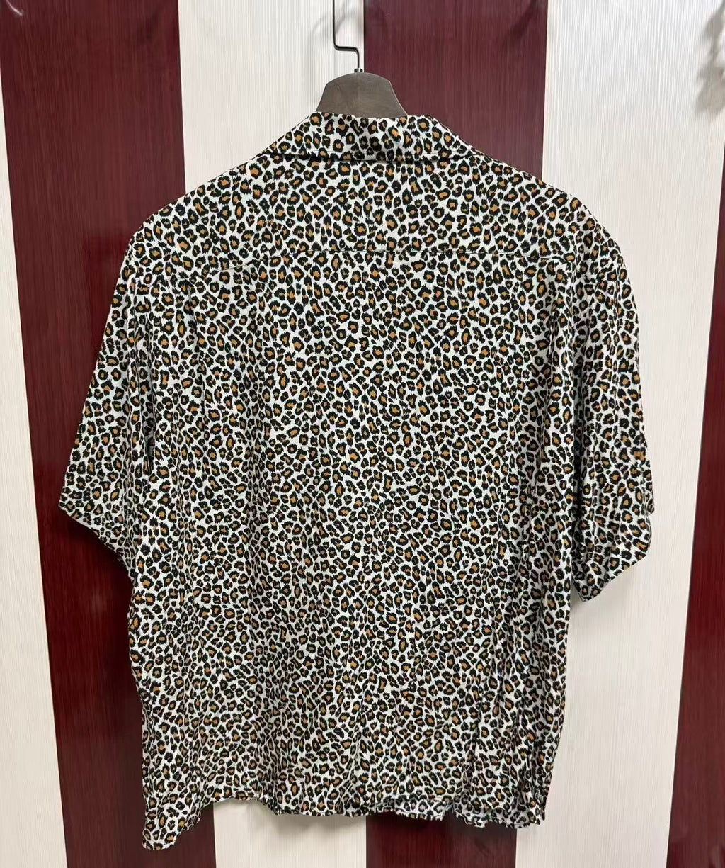 Celine Leopard Print Short Sleeve Shirt
