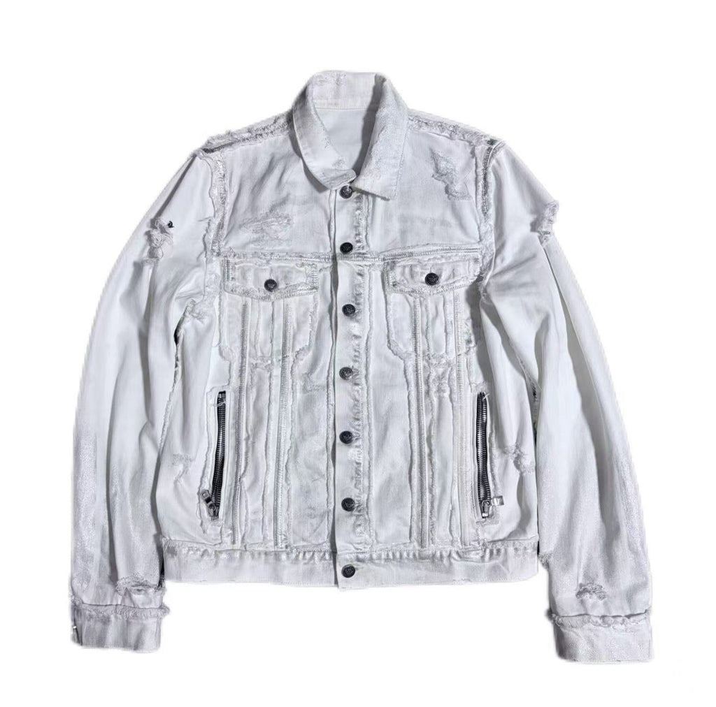 Balmain Distressed Denim Jacket