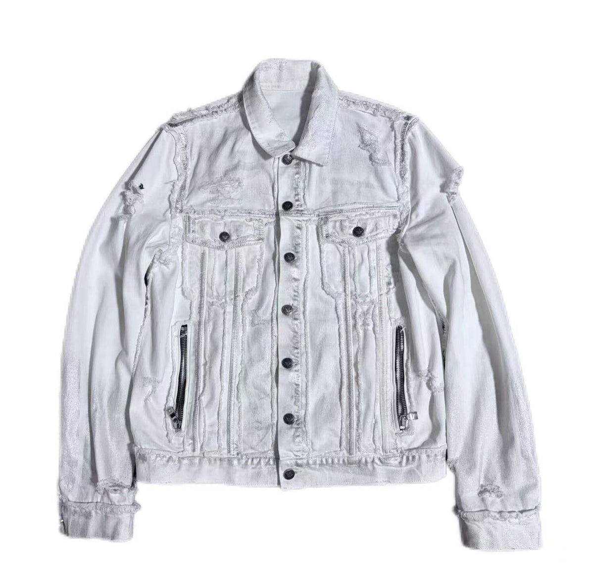 Balmain Distressed Denim Jacket
