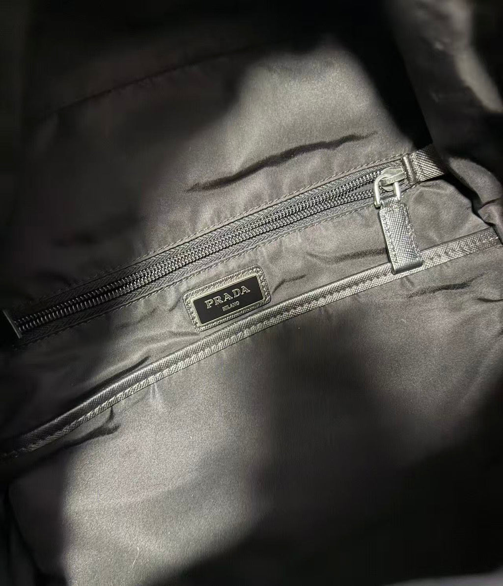 Prada 14AW Black & Green Guns Tessuto Nylon Backpack
