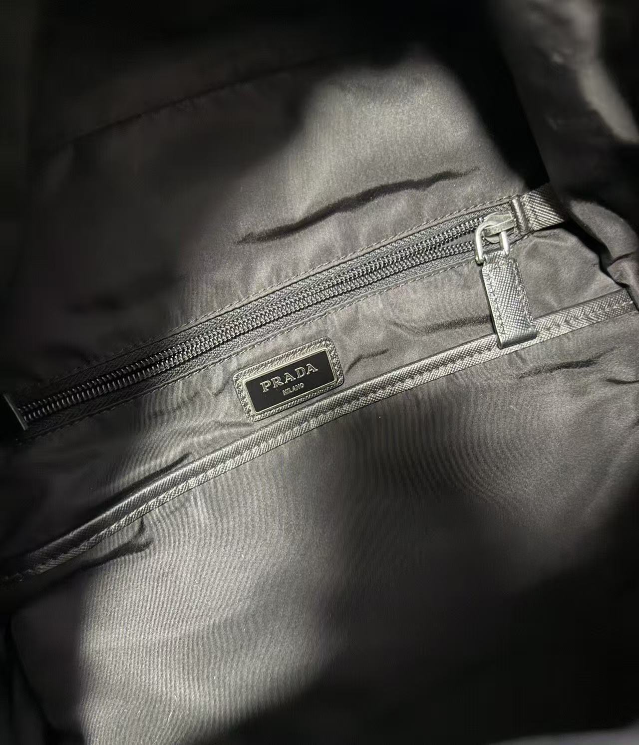 Prada 14AW Black & Green Guns Tessuto Nylon Backpack