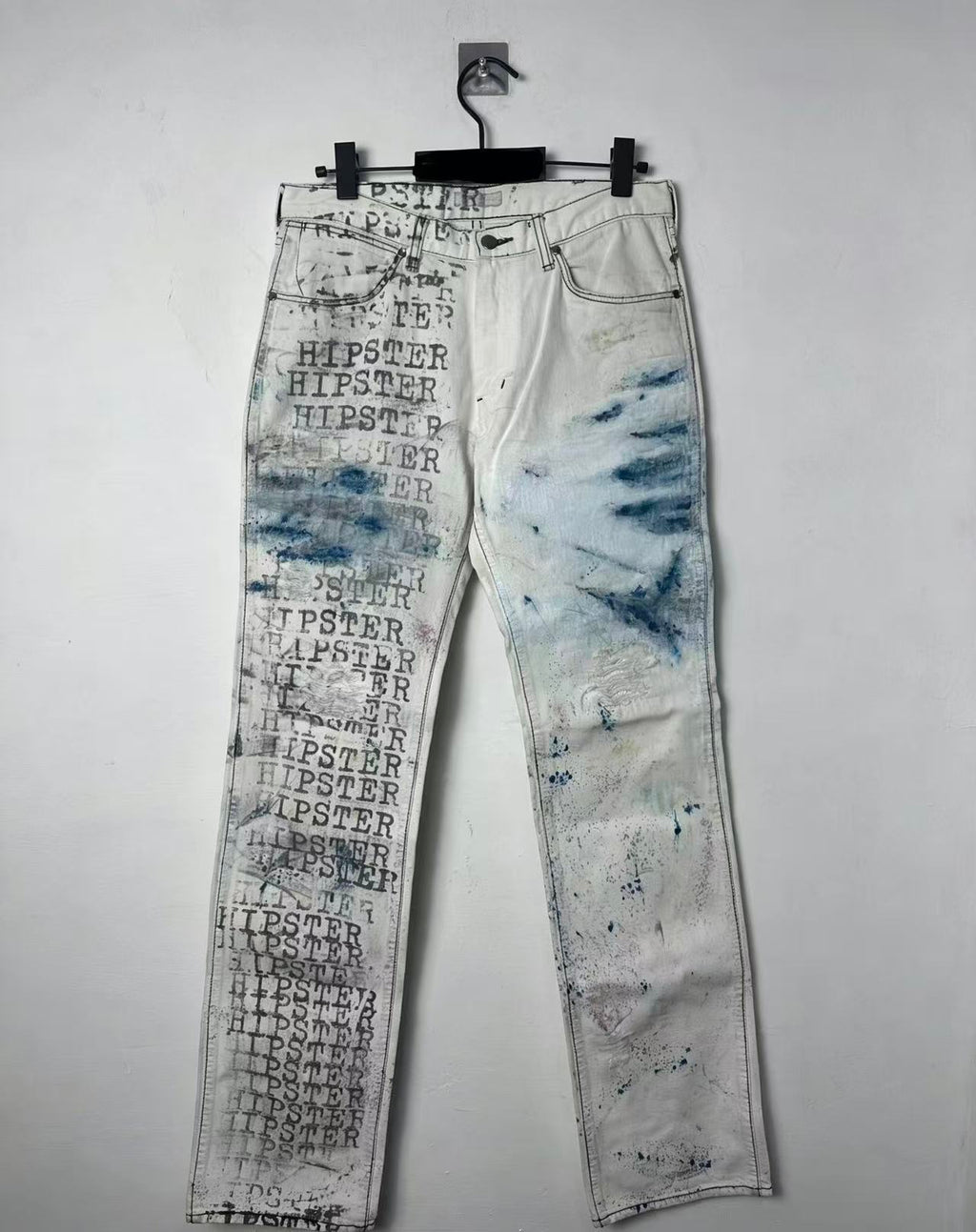 Number Nine 02SS Blue Lacquer Printed Denim Jeans