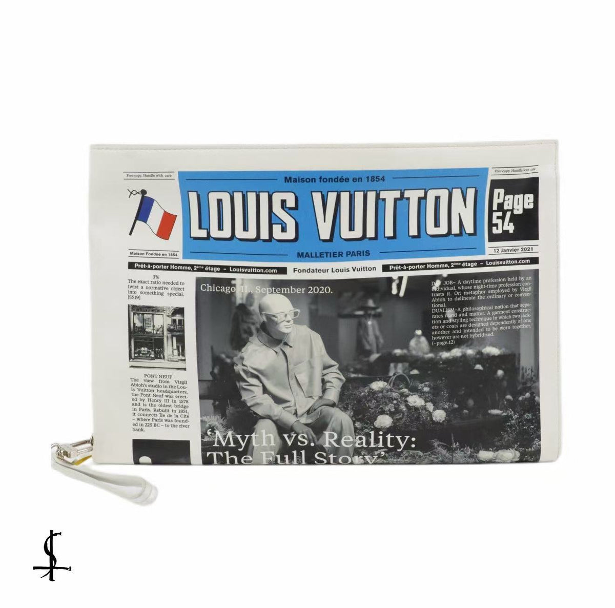 Louis Vuitton 21AW By Virgil Abloh Newspaper Print Pouch