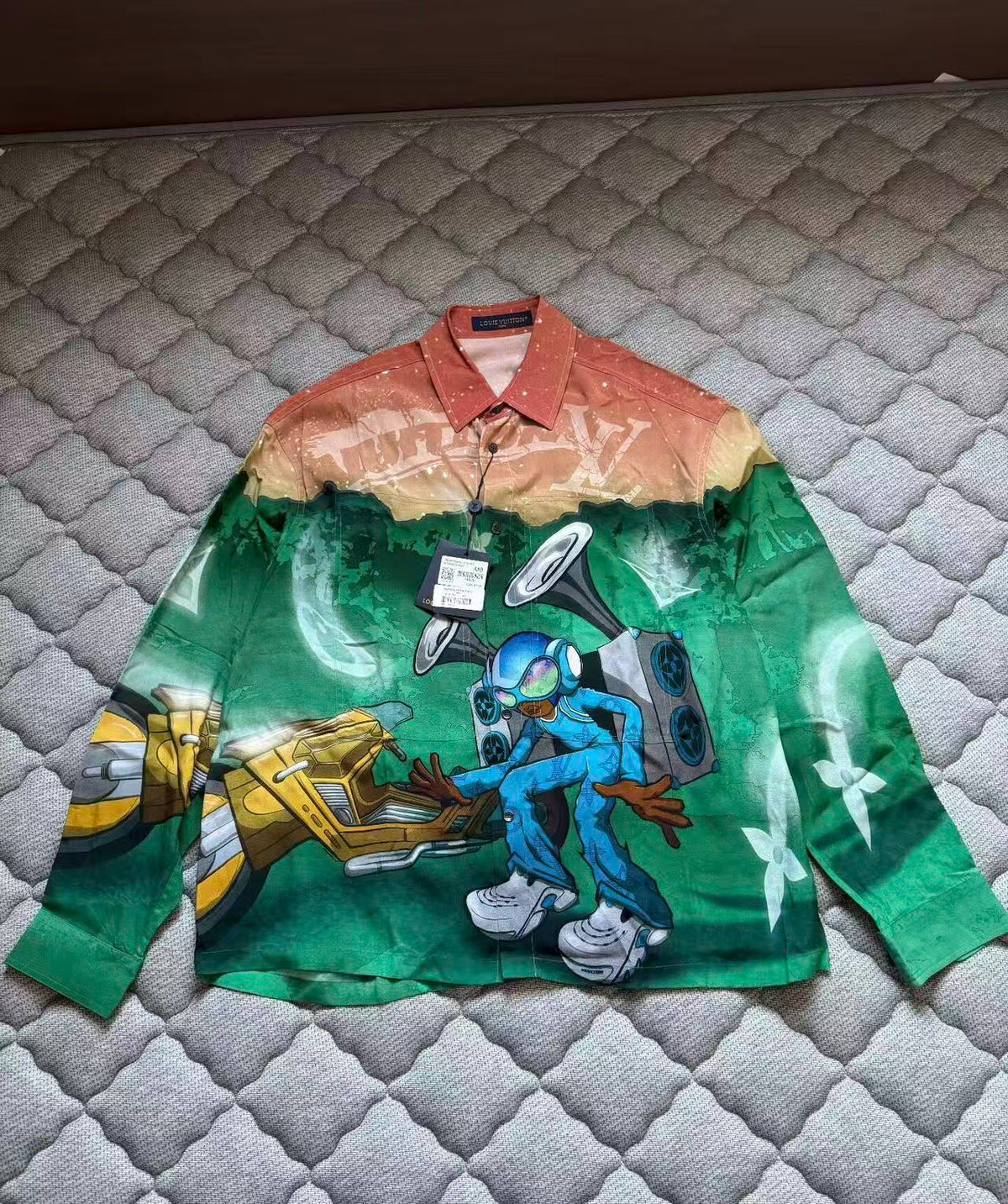Louis Vuitton 23AW Speaker Man Print Long-Sleeve Shirt