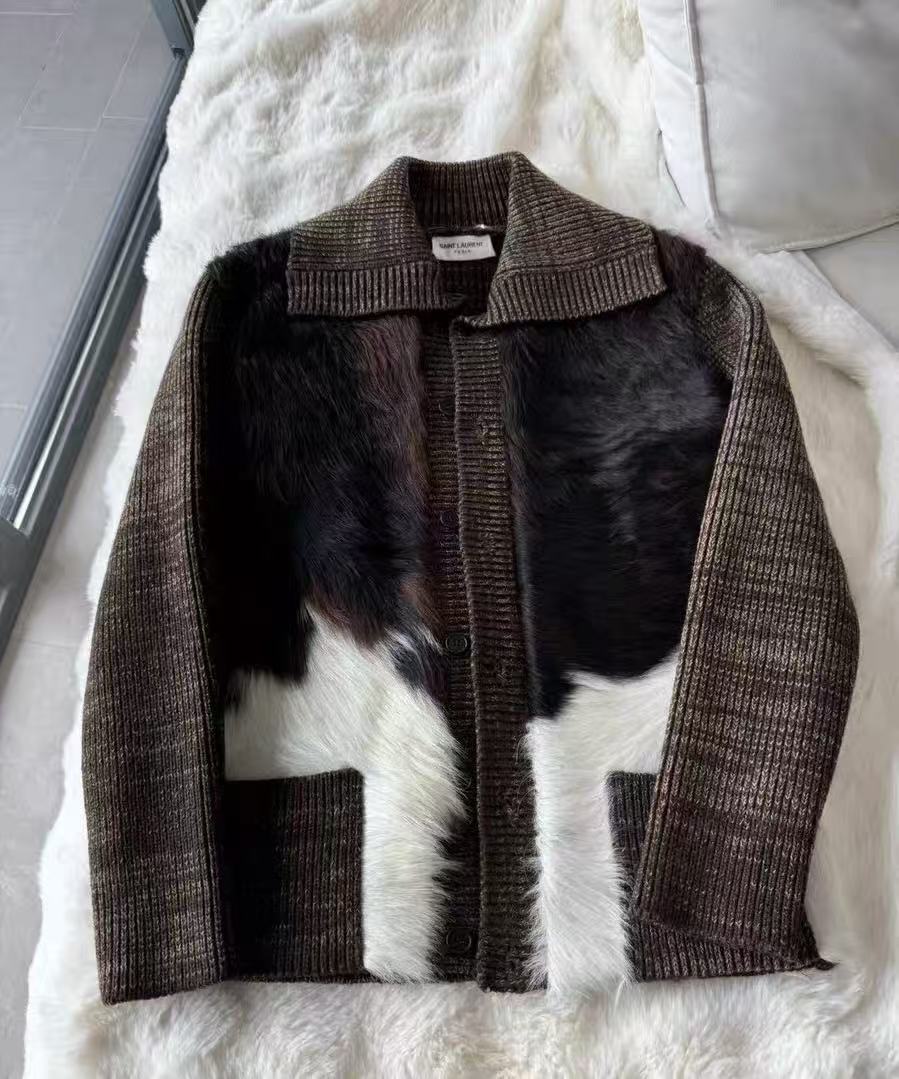 Saint Laurent 18SS Calf Hair Trucker Jacket