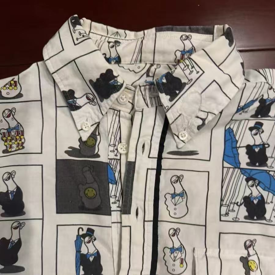 Number Nine02SS Modern Age Pullover Cartoon Print Shirt