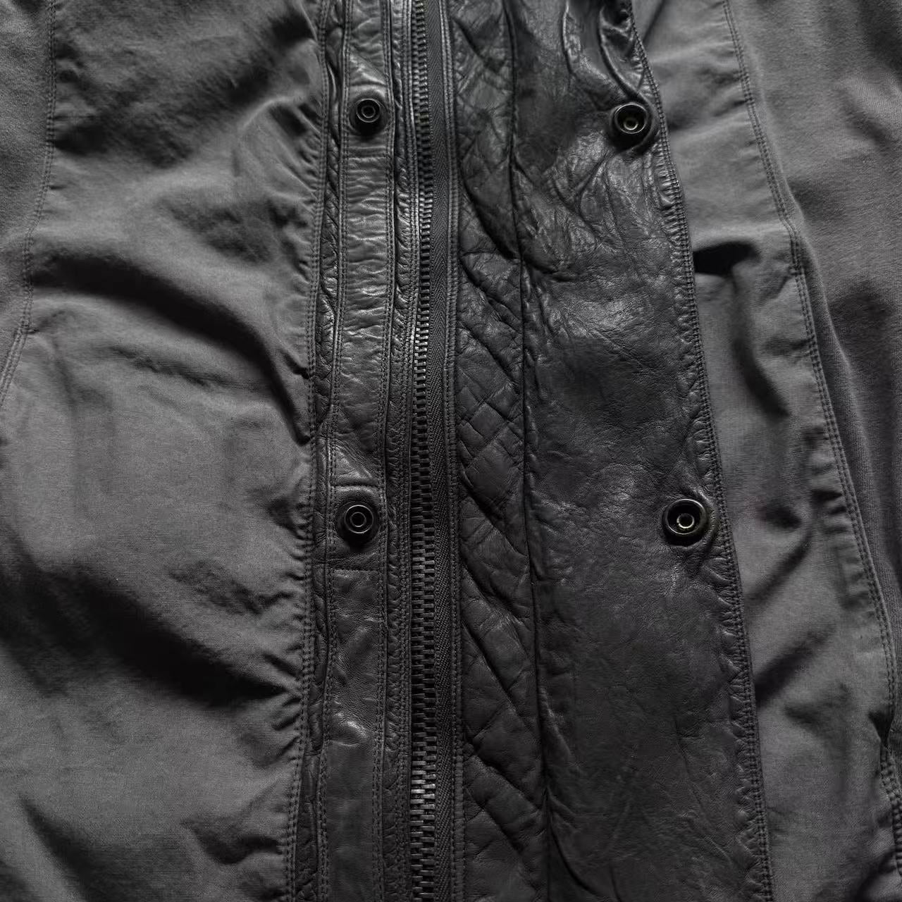 Rick Owens Cropped Hybird Leather Jacket