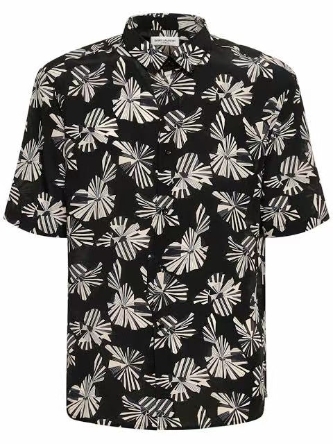 Saint Laurent 22SS Origami Print Silk Shirt