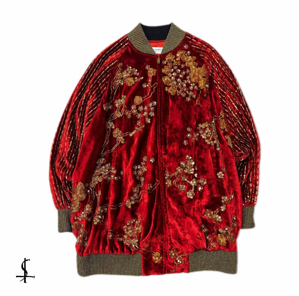 Saint Laurent 19AW Sequin Hand Beaded 'Sukajan' Souvenir Jacket