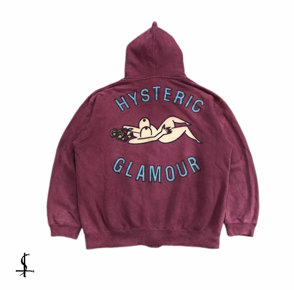 Hysteric Glamour Vintage Iconic Women Sleep Zip Up Hoodie