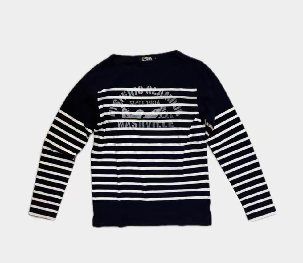 Hysteric Glamour Striped Long Sleeve Tee