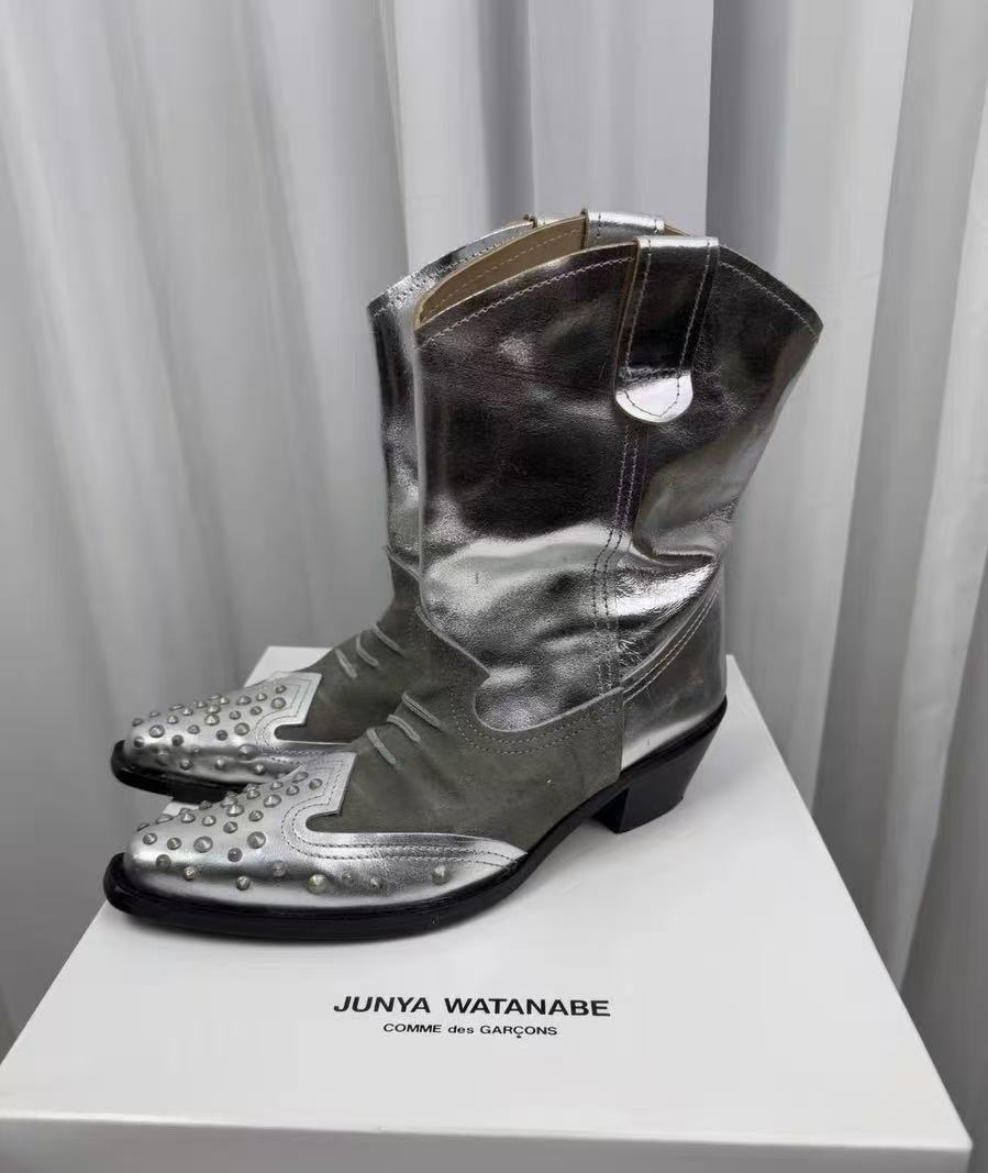 Junya Watanabe Comme des Garçons Studded Cowboy Ankle Boots