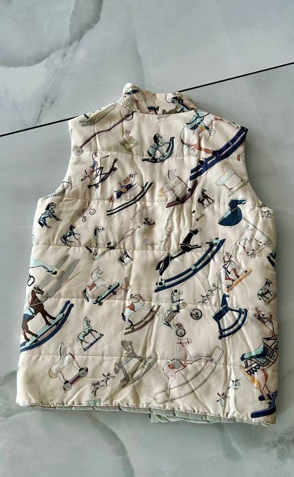 Hermes By Maison Margiela Raconte-moi le Cheval Print Quilted Vest