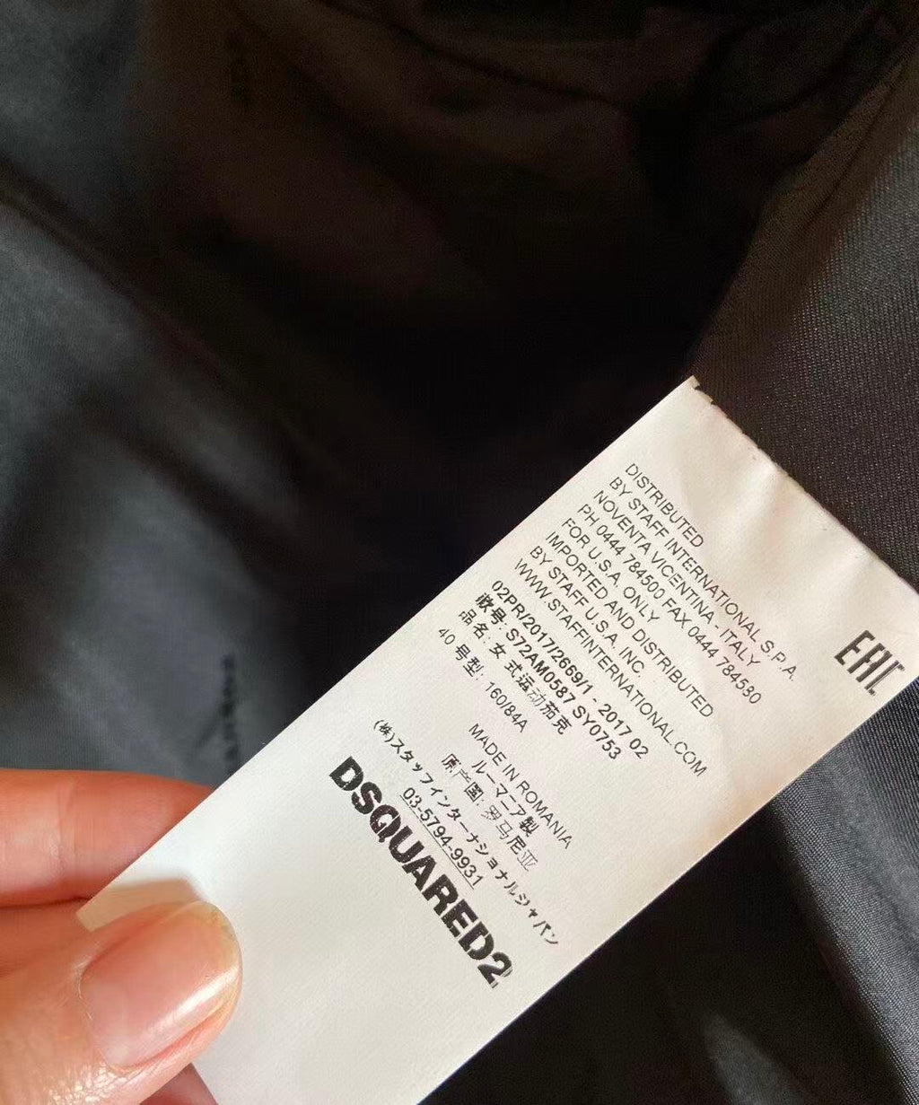 Dsquared2 17AW Cow White & Brown Pony Hair Leather Jacket