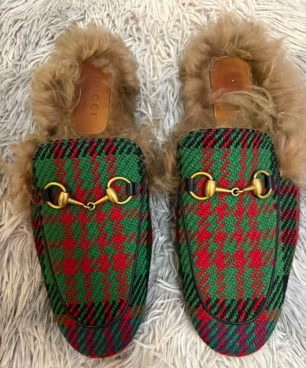 Gucci Princetown Tartan Slipper