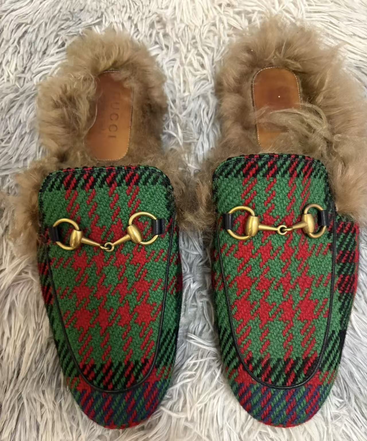 Gucci Princetown Tartan Slipper