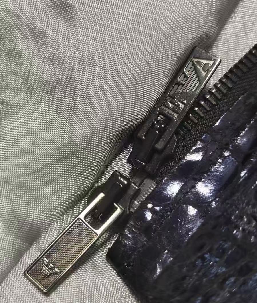Emporio Armani 09SS Navy Shiny Crocodile Effect Buttoned Jacket