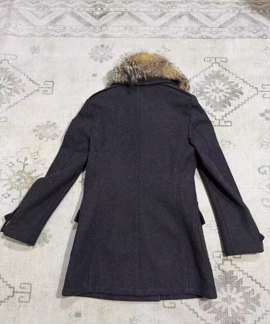 Prada 06AW Pins Fur Collar Black Wool Jacket