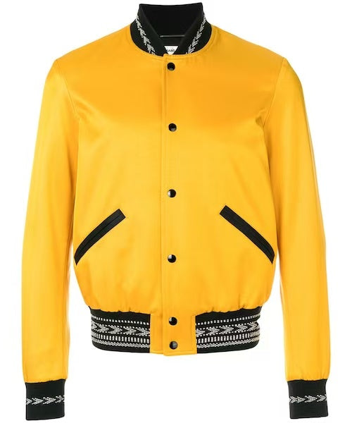 Saint Laurent 18ss Yellow Ikat Teddy Bomber Jacket