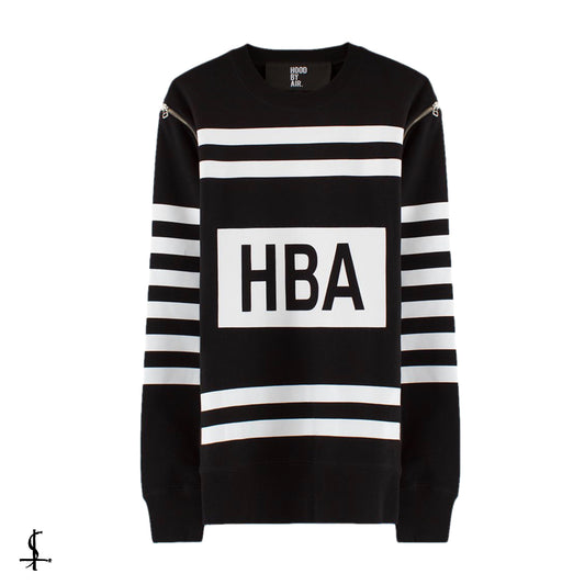 Hood by air stripe detachable long sleeve sweater