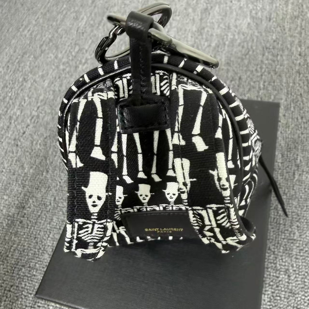 Sani Laurent Skeleton Print Mini Backpack Keychain
