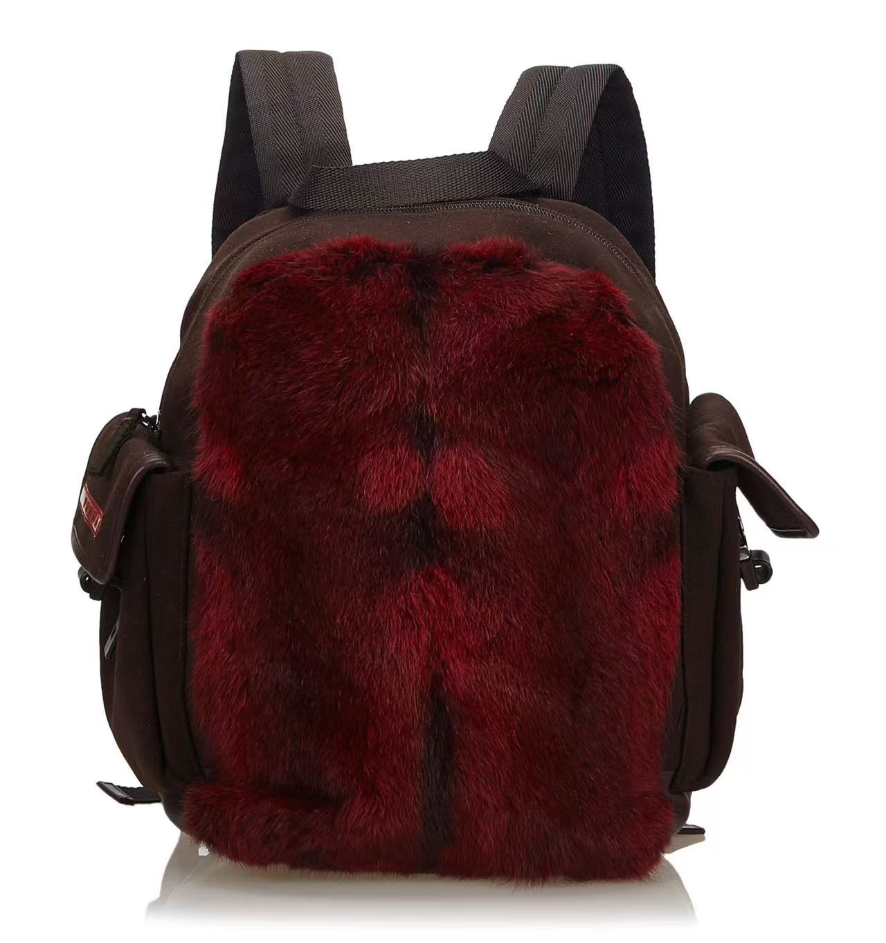 Prada 1999FW sport red fur backpack