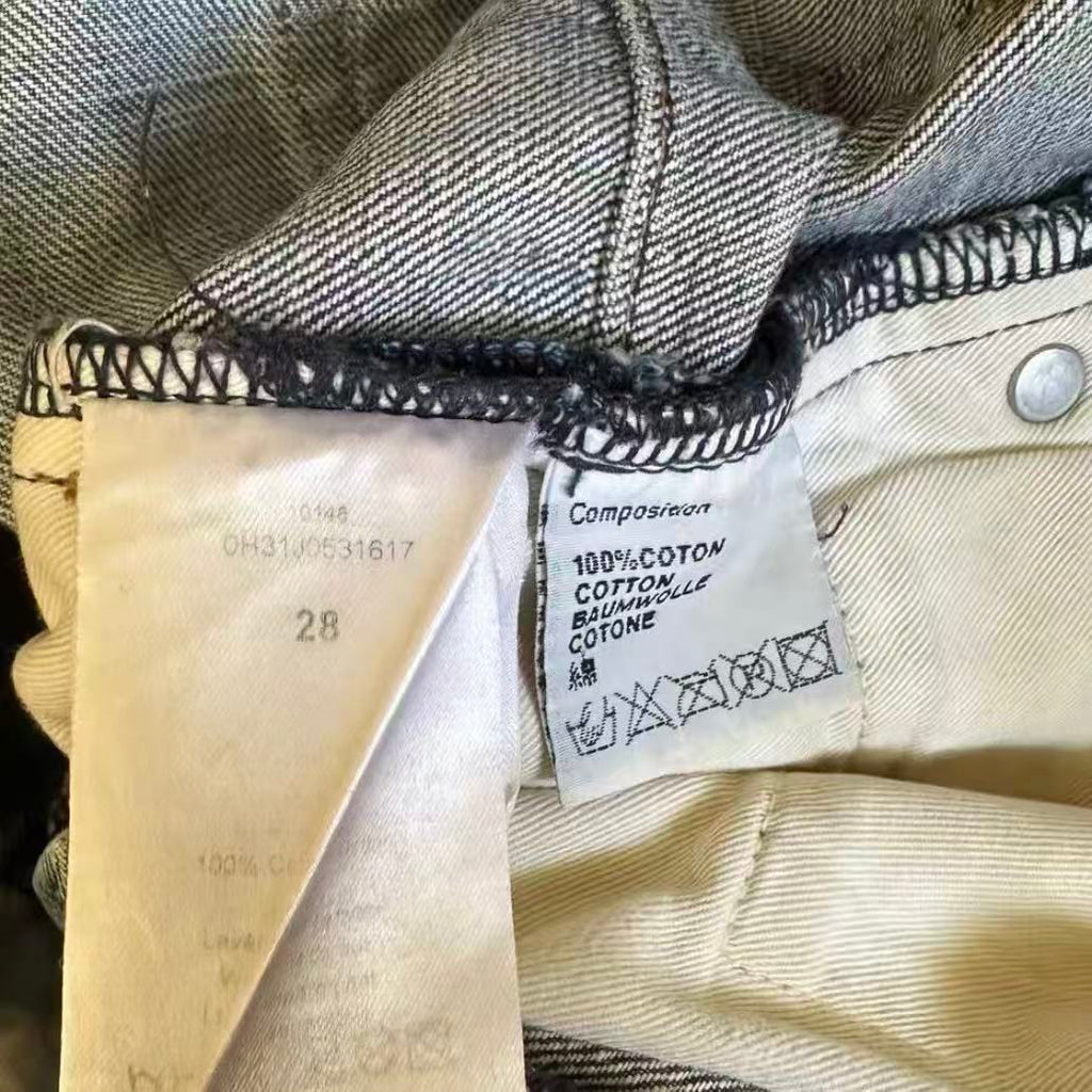 Dior Homme 07AW Splatter Paint Distressed Washed Denim Jeans