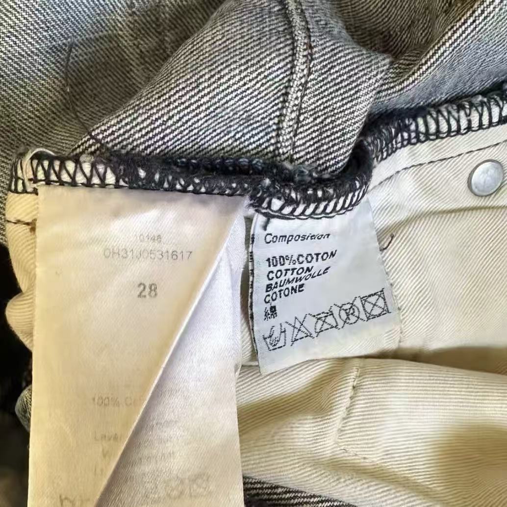 Dior Homme 07AW Splatter Paint Distressed Washed Denim Jeans