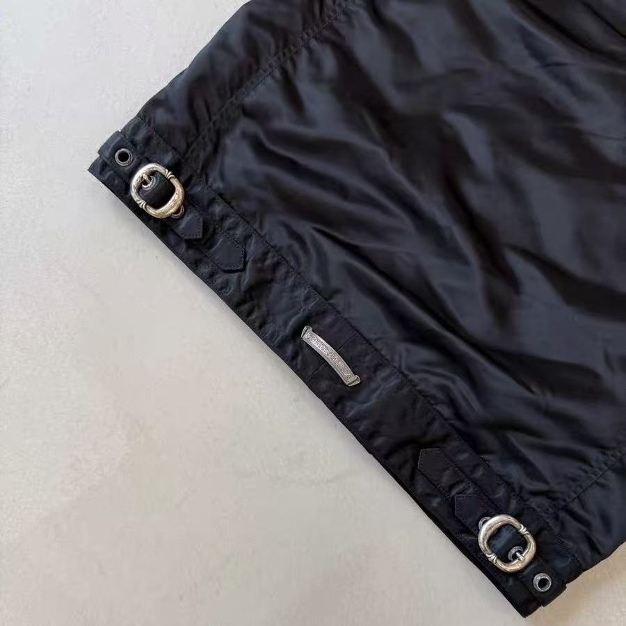 Chrome Hearts Black Nylon Hooded Biker Vest