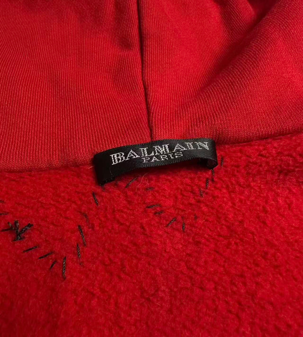 Balmain 11ss tiger graffiti patch vest hoodie