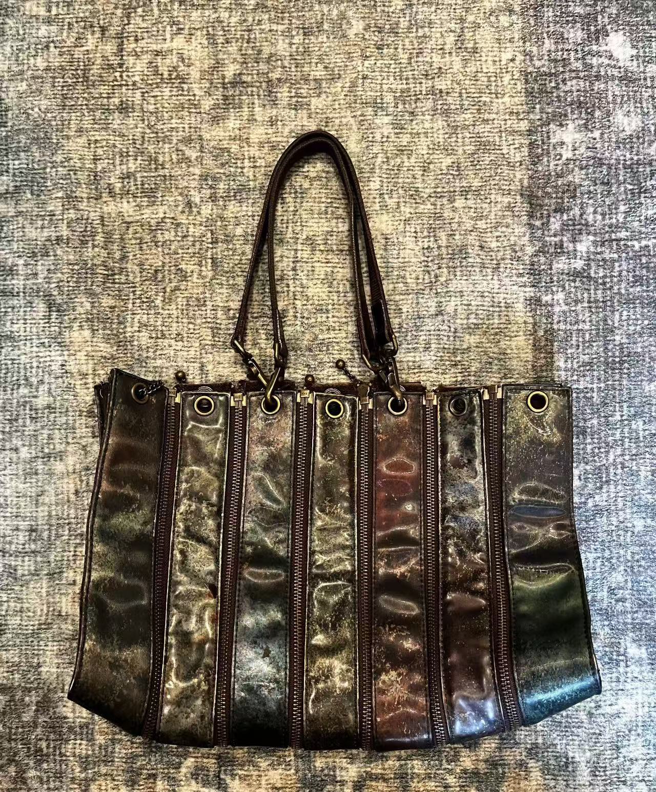 Jean Paul Gaultier Cyber Zip Shoulder Hand Bag