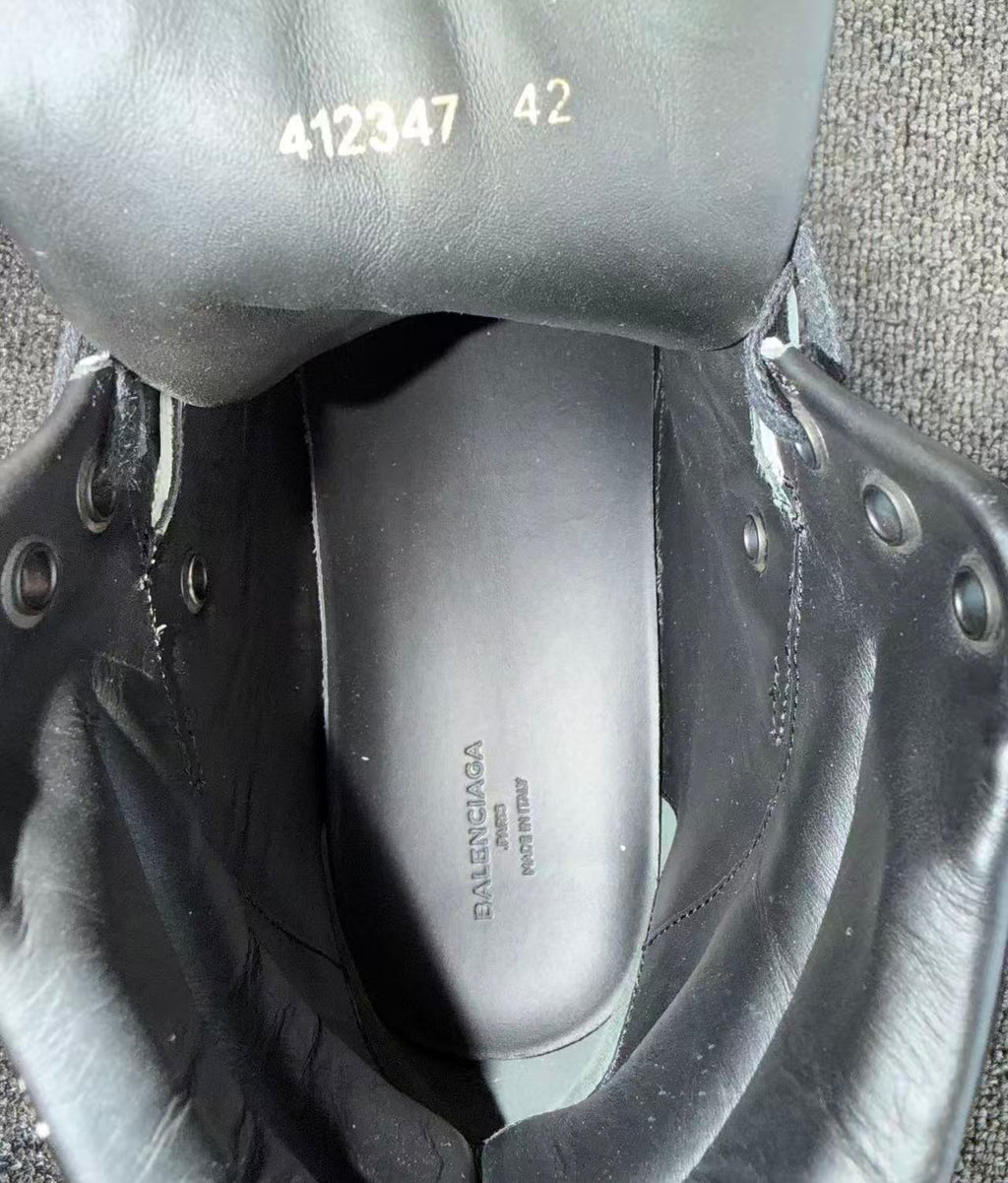 BALENCIAGA Arena black marble print high top sneakers