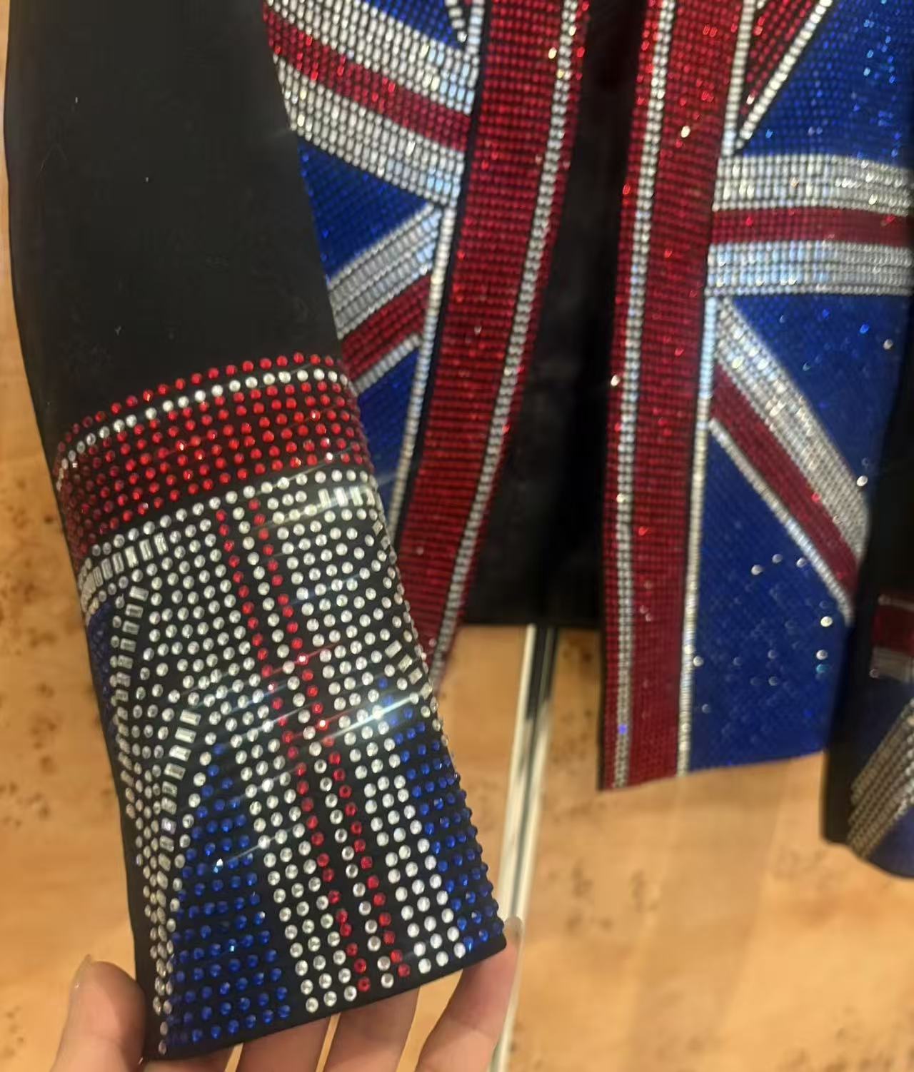 Balmain 18AW Rhinestone Union Jack Jacket