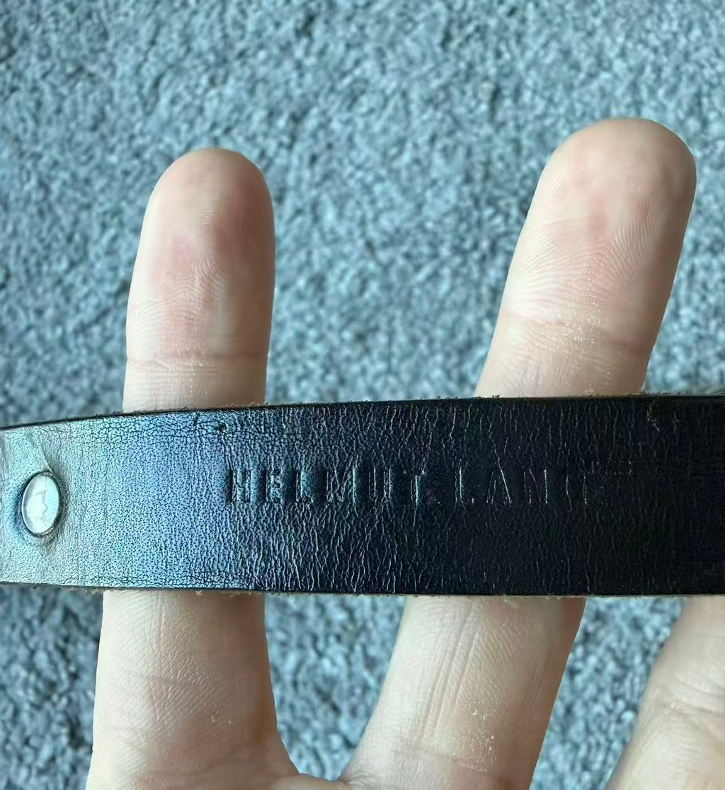 Helmut Lang Archive Military Metal Chain Leather Belt 1999