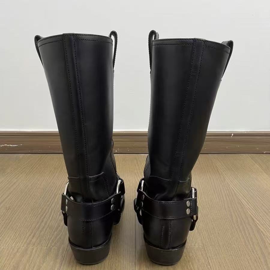 Gucci 23ss Harness Detail Leather Boots