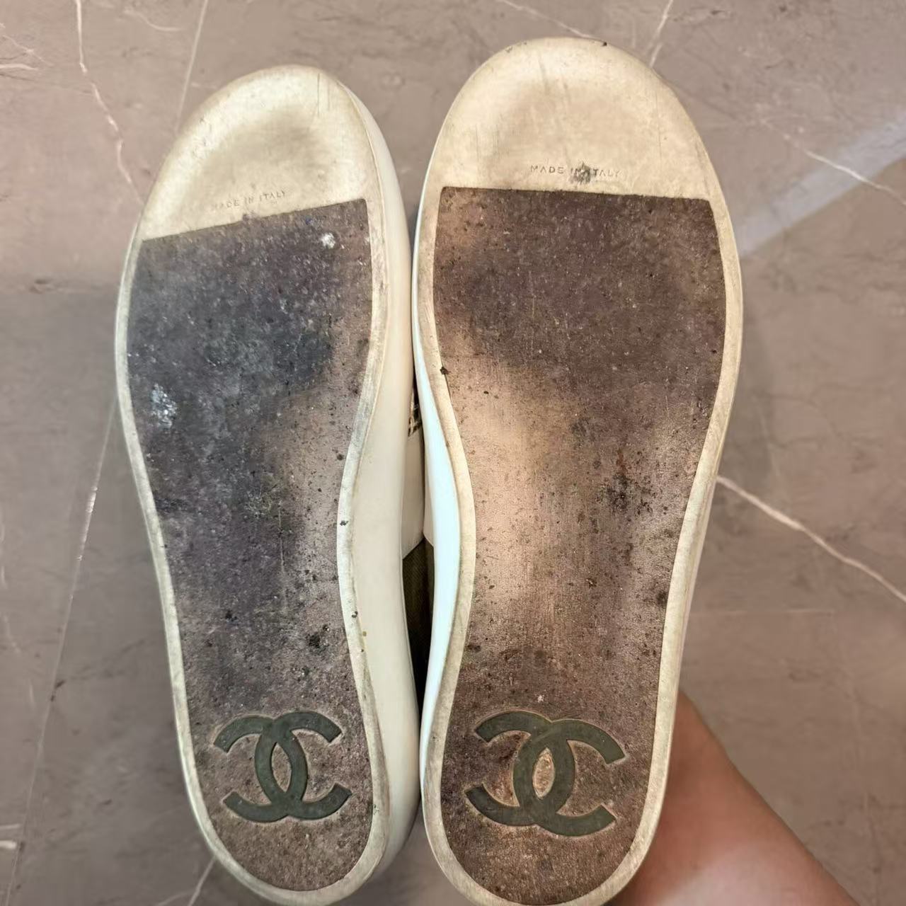 Chanel Fabric Canvas Mesh Slip-On Sneakers