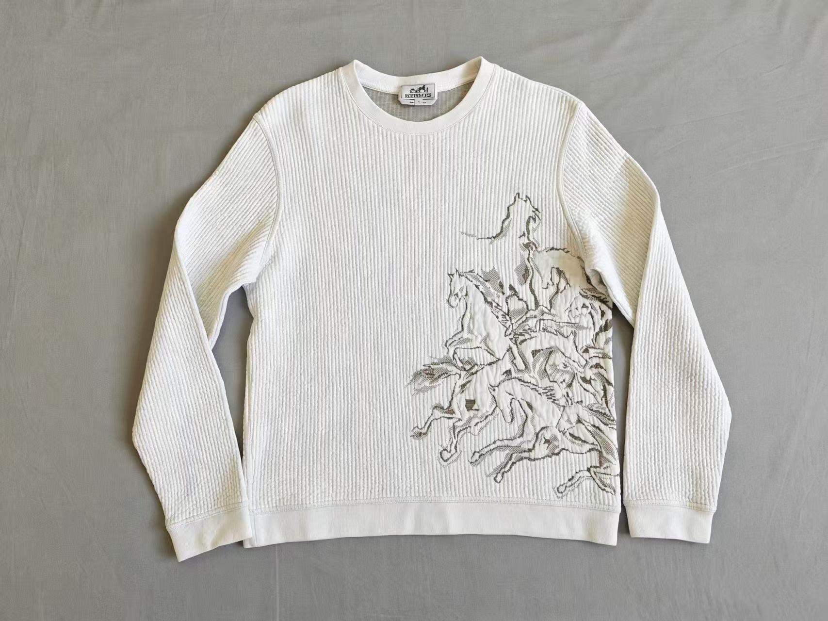 Hermes White Horse Sweatshirt