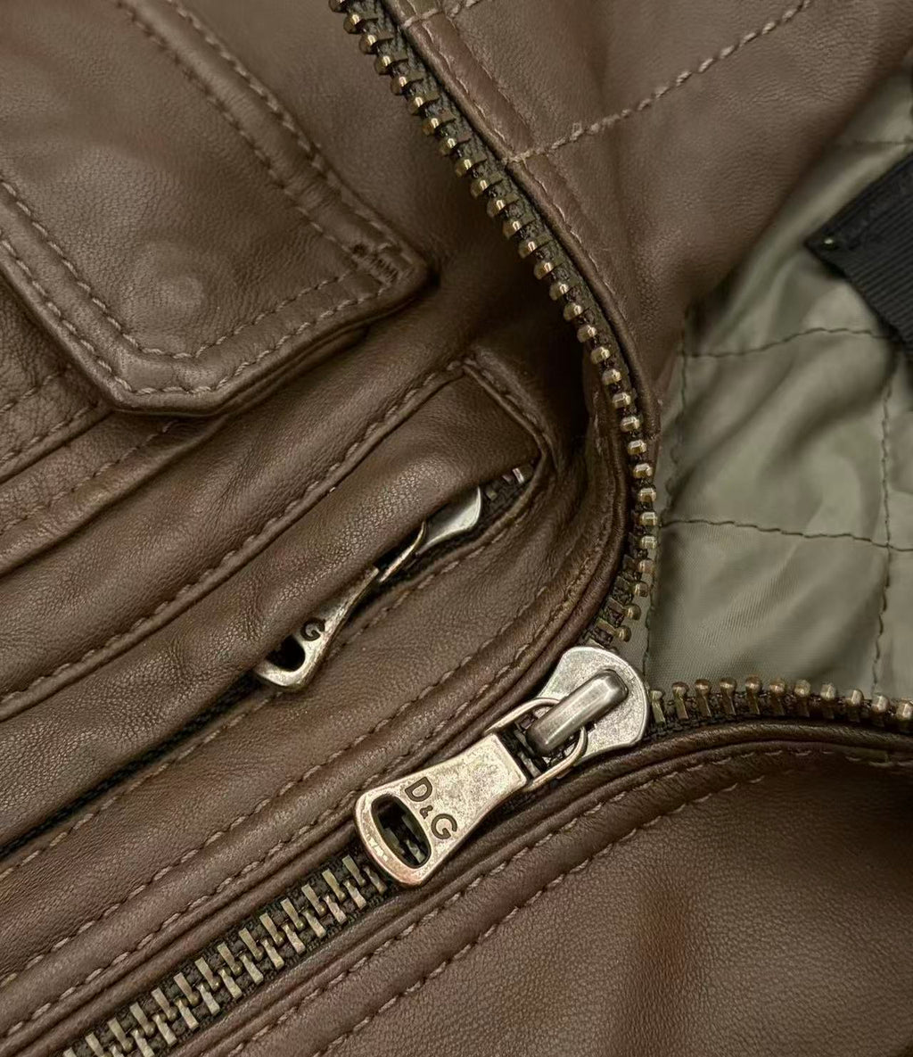 Dolce&Gabbana 08AW Cargo Leather Jacket