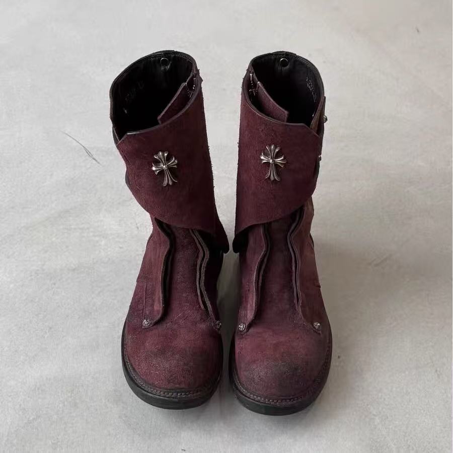 Chrome Hearts x Rick Owens Suede Mohawk Boots