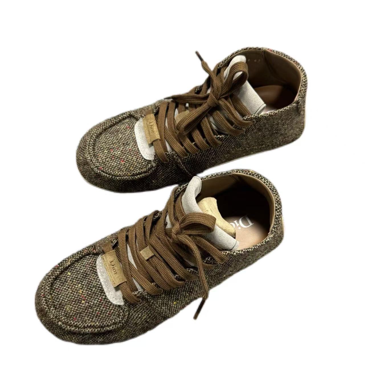 Dior Roadie Brown Donegal Tweed Sneakers