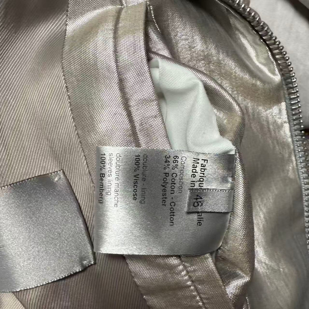 Dior Homme 07SS Silver Enamel Pleated Thin Jacket